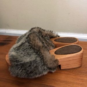 Free People Furry Clogs